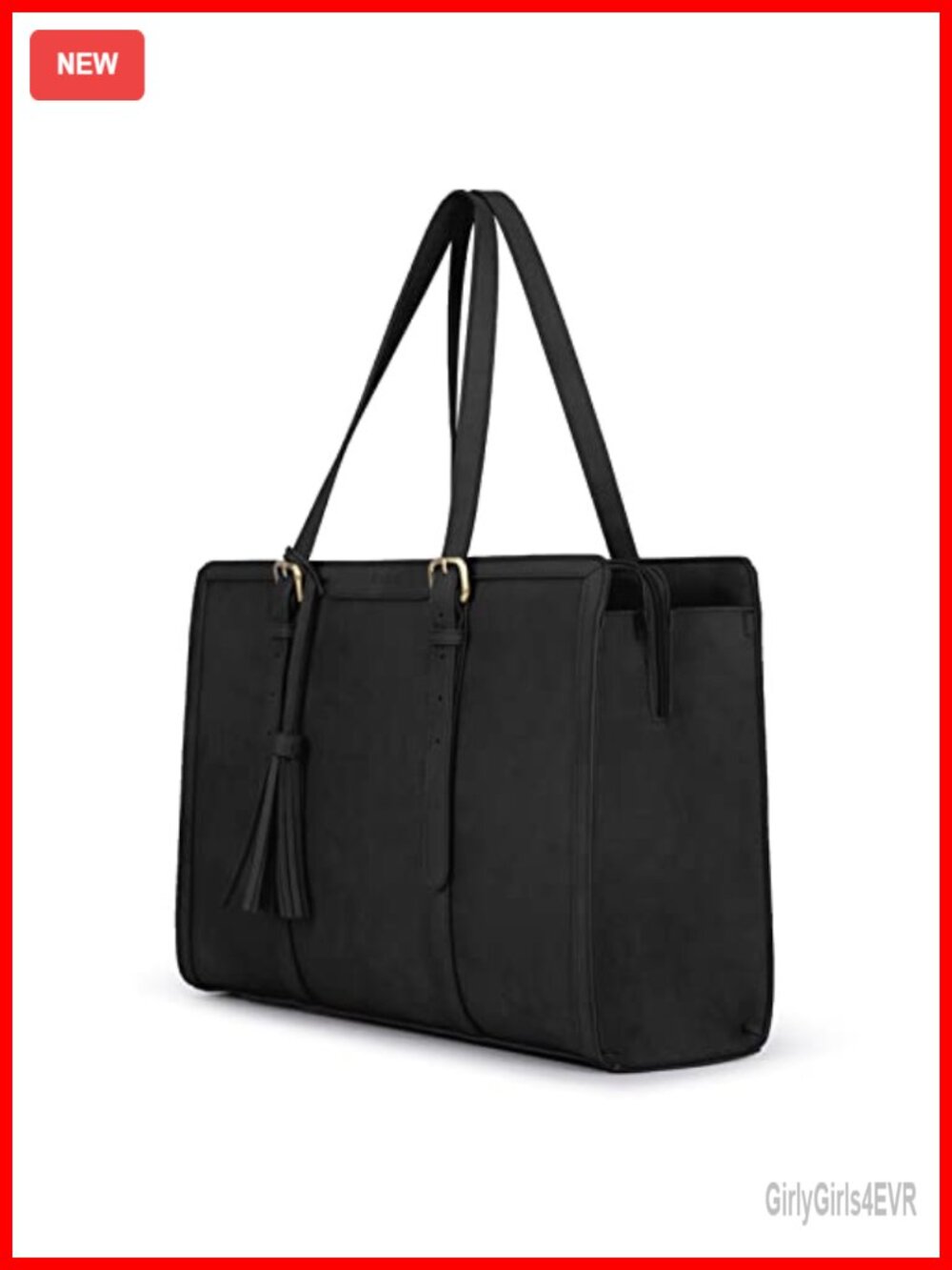 PU Leather Laptop Tote for Women 15.6 Inch Work Bag